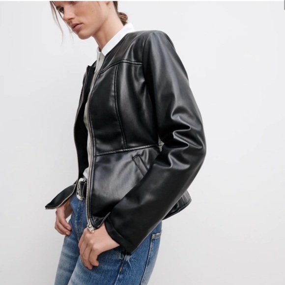 ZARA - Vegan leather jacket - Picture 3 of 9